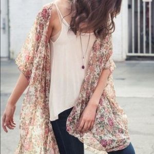 Brandy Melville Floral Kimono Duster